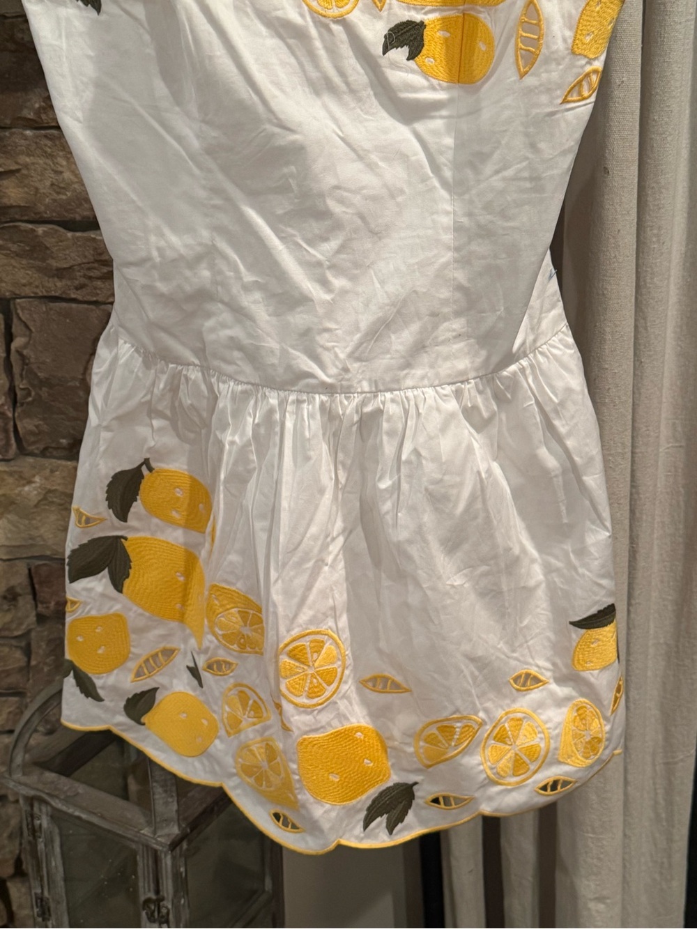 Anthropologie COREY LYNN CALTER Lemon Print Embroidered Destiny Dress NWOT - Picture 13 of 16